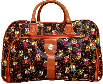 LELASHOP - Sacola Viagem Marrom Mala Grande De Mão Estampada Feminina
